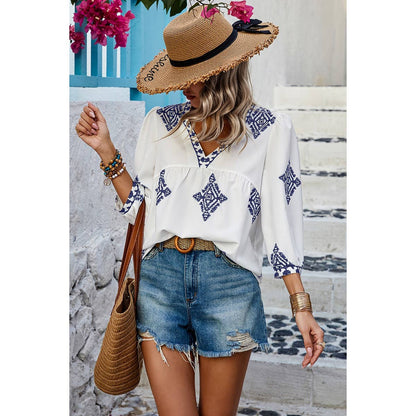 Boho Blue Blouse