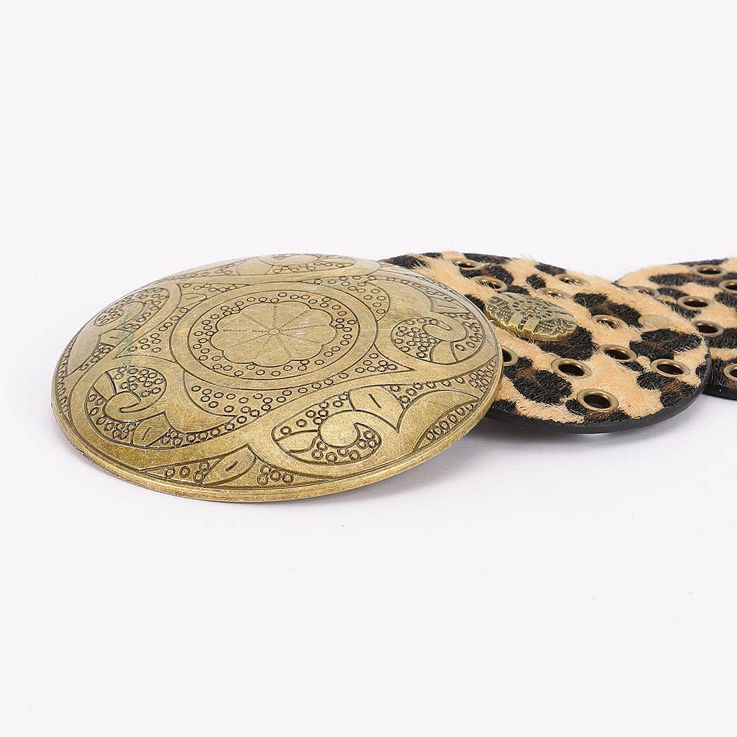 Faux animal Fur Disc Belt