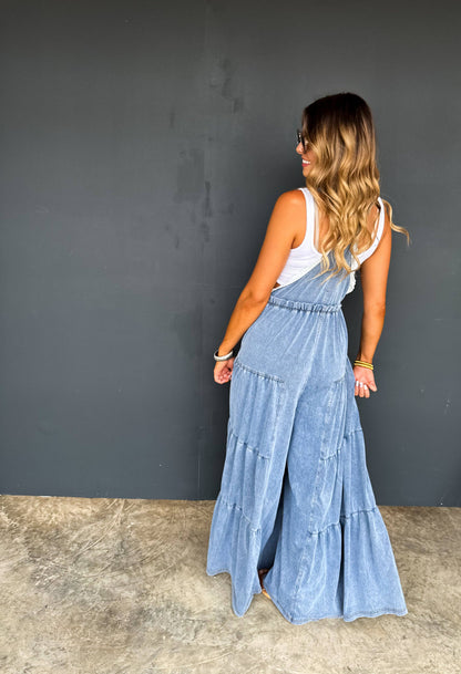 BOHO & LACE DENIM OVERALLS