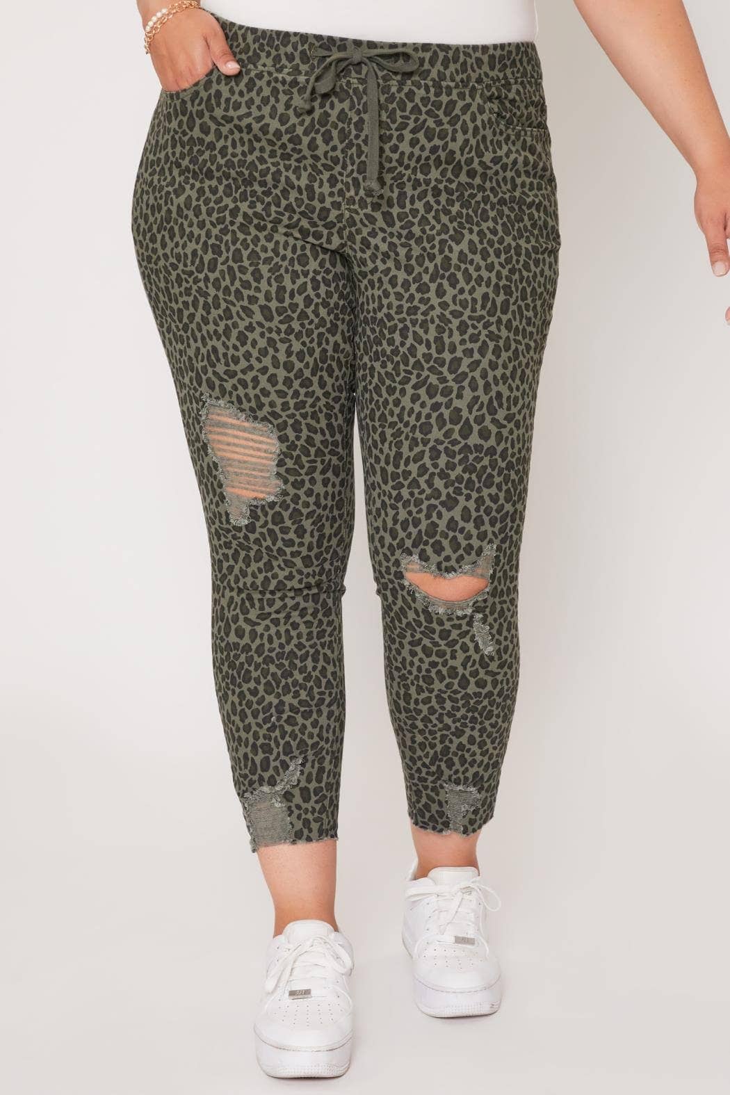 Curvy Leopard High Rise Ankle Jogger