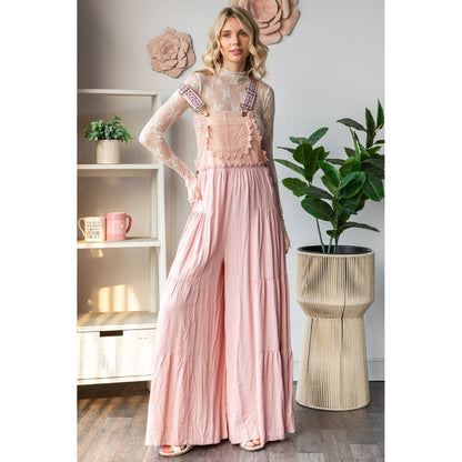 Embroidered Strap Flowy Jumpsuit