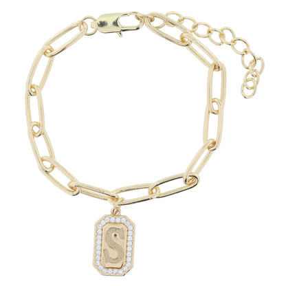 Paperclip Initial Bracelet