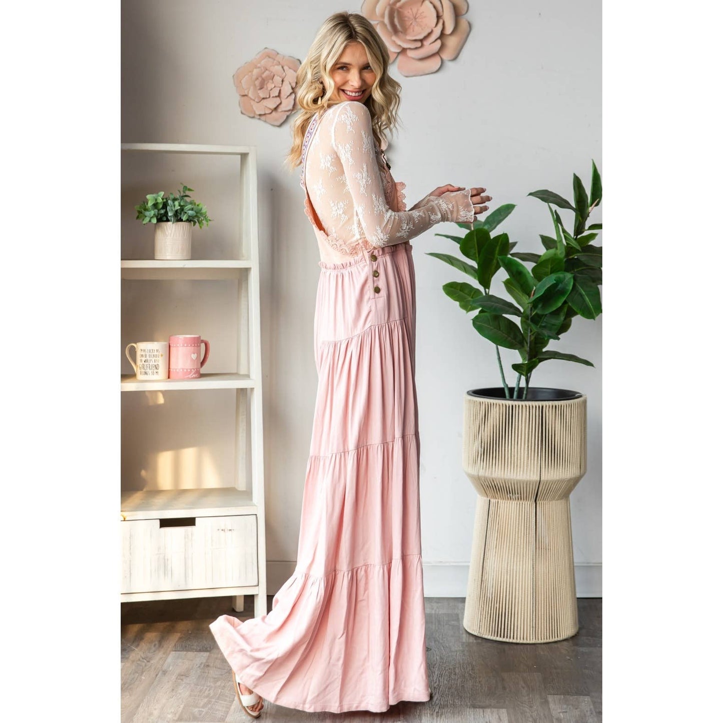 Embroidered Strap Flowy Jumpsuit