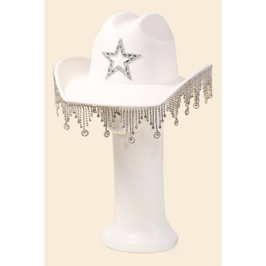 Rhinestone Star Fringe Cowboy Hat