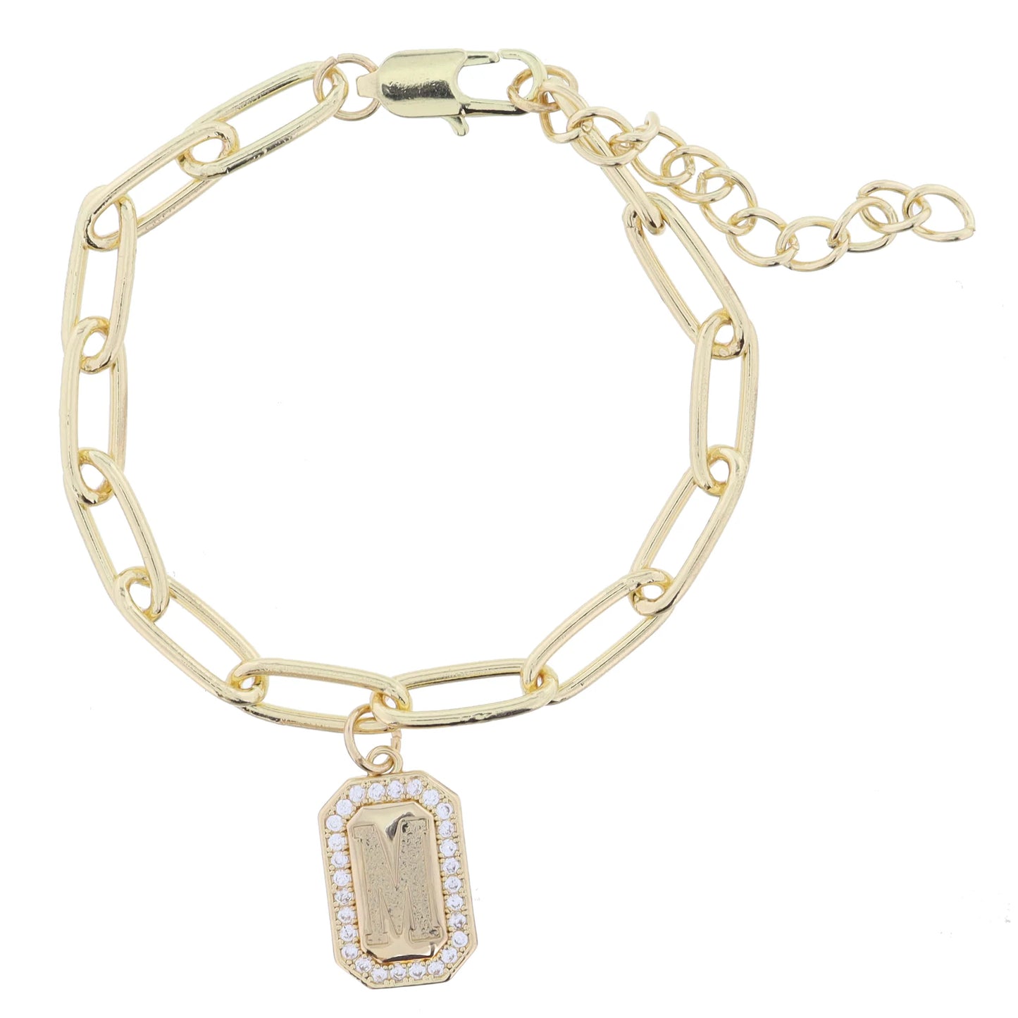 Paperclip Initial Bracelet