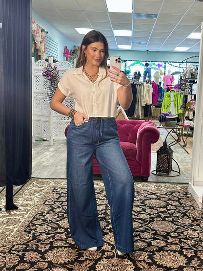 ‘Keepin It Cool’ Cropped Button Up