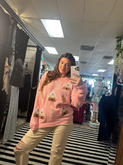 Pink Gingerbread Sweater