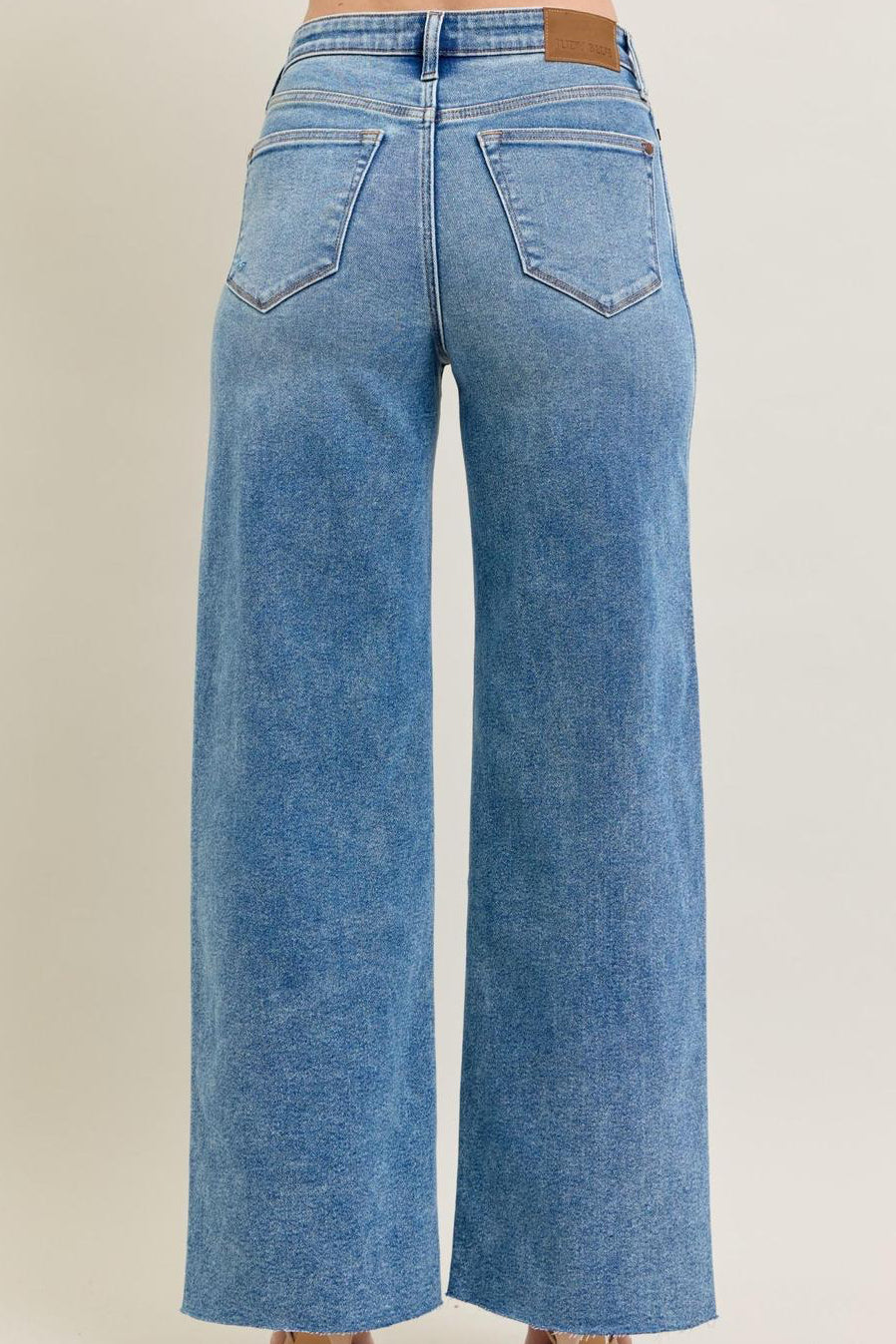 Vintage Wash Retro Wide Leg Jeans