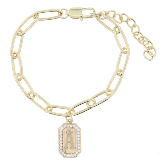 Paperclip Initial Bracelet