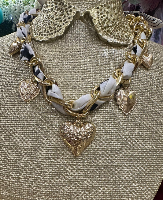 Scarf and Charm Necklace