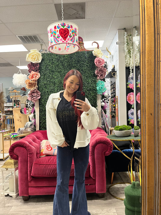 Crop Button Jacket With Pocket