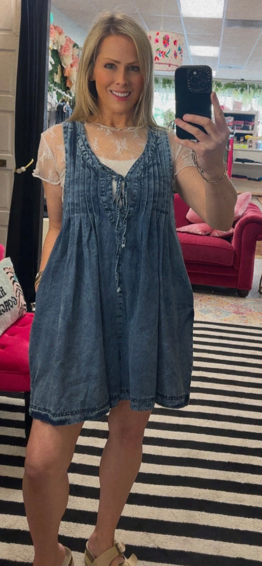 Pleated Babydoll Romper