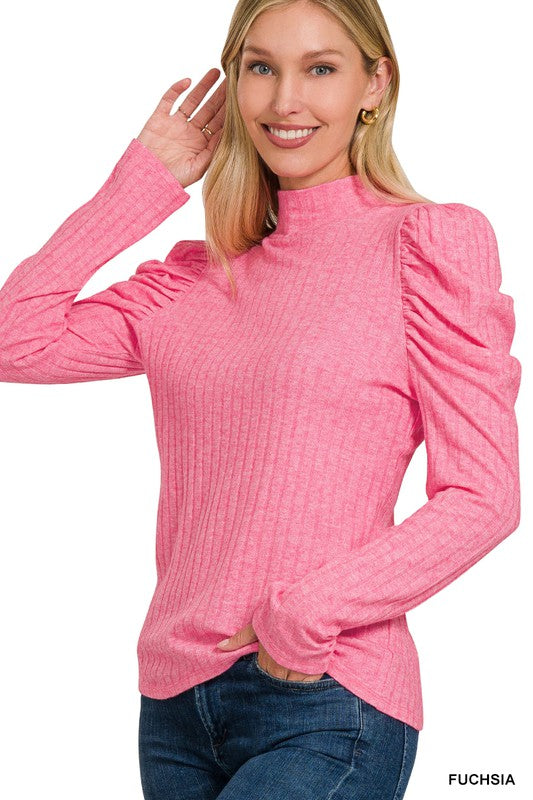 Turtleneck Puff Sleeve Sweater