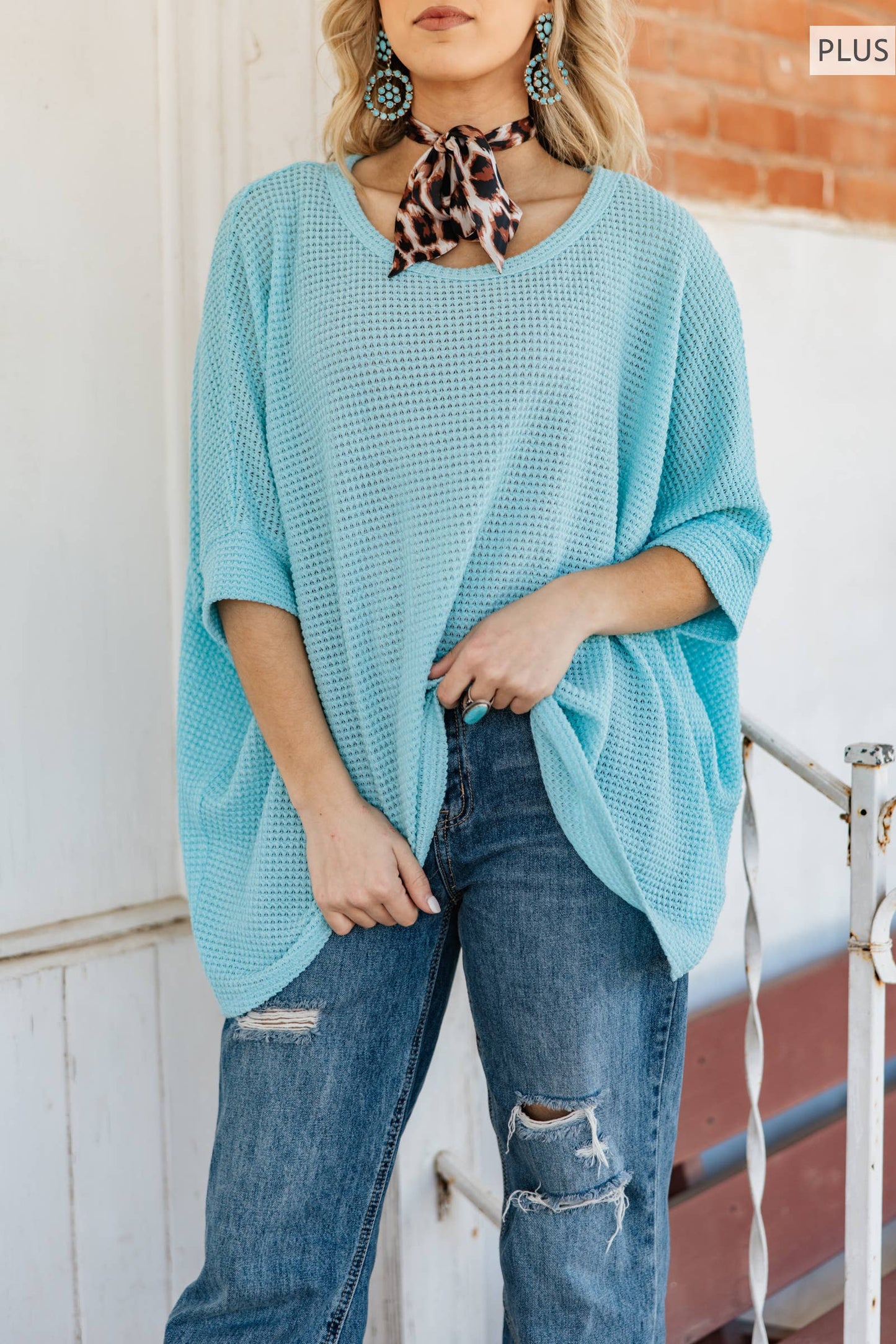 PLUS SIZE Crochet Oversized Relaxed Fit Poncho Top