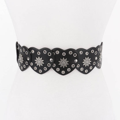 Faux Leather Heart Shape Vintage Belt