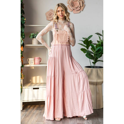 Embroidered Strap Flowy Jumpsuit