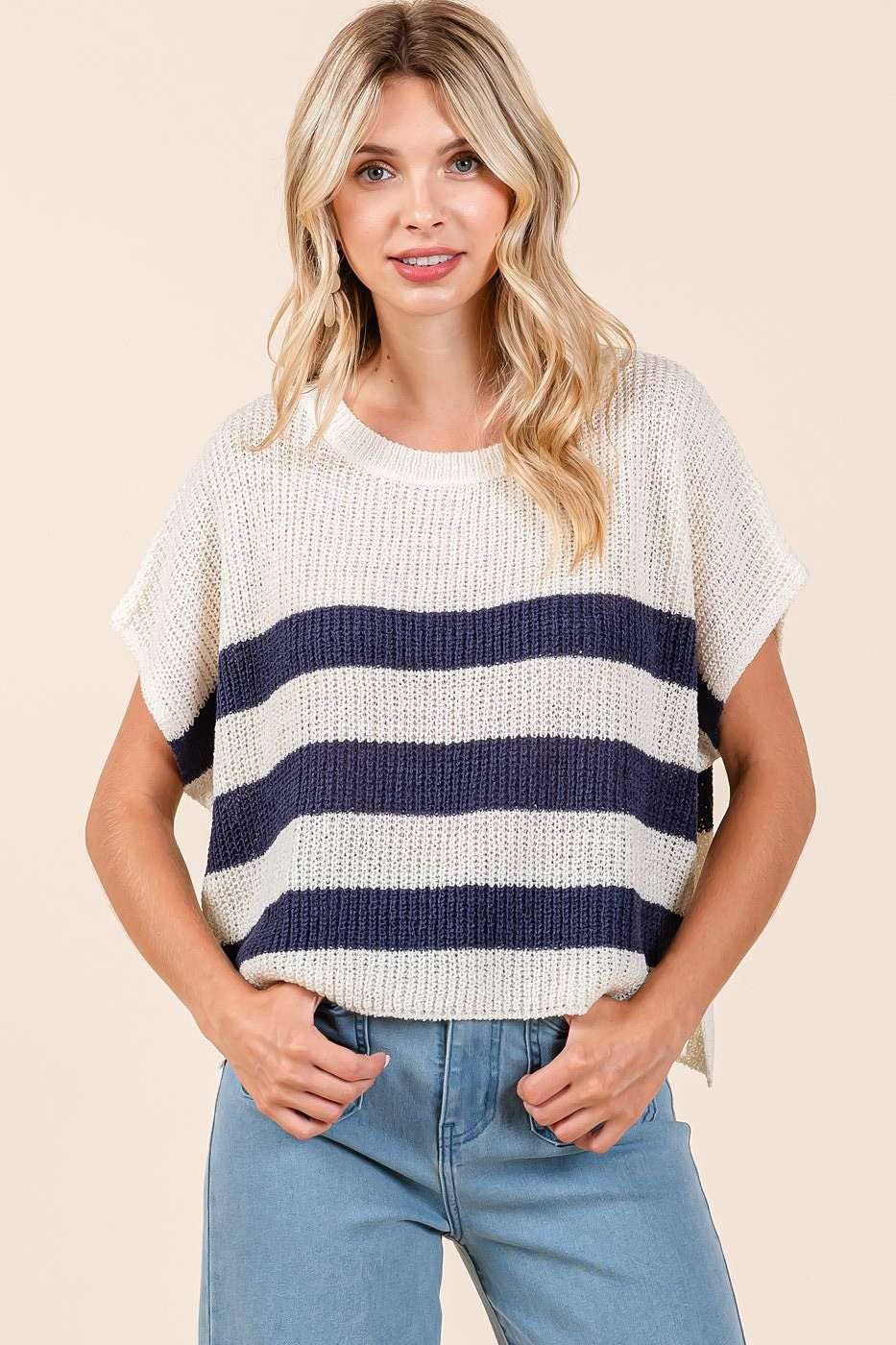 Dolce Drop Shoulder Striped Top