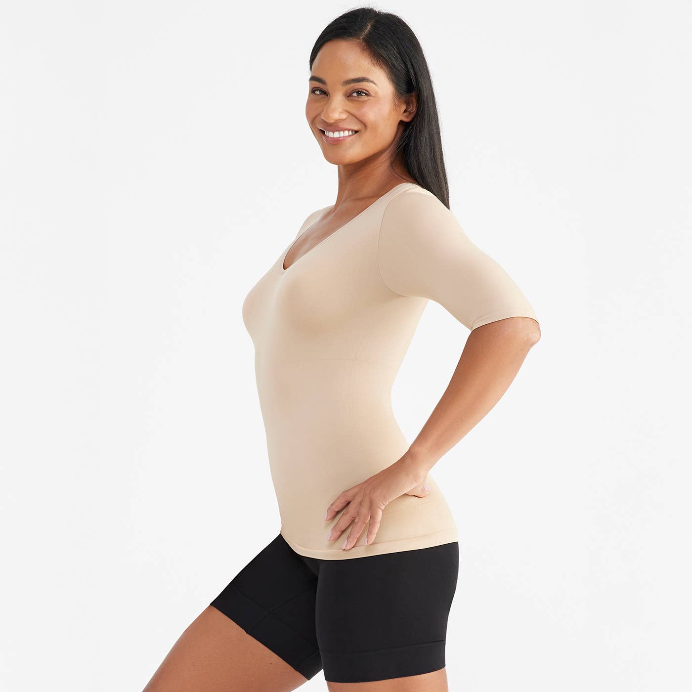 Willow V-Neck 3/4 Sleeve Shaping Top