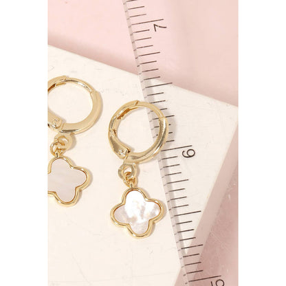 Gold Dipped Clover Charm Dangle Earrings