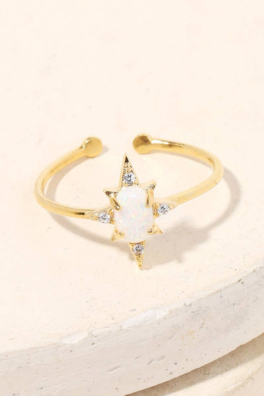 Opal Star Adjustable Ring