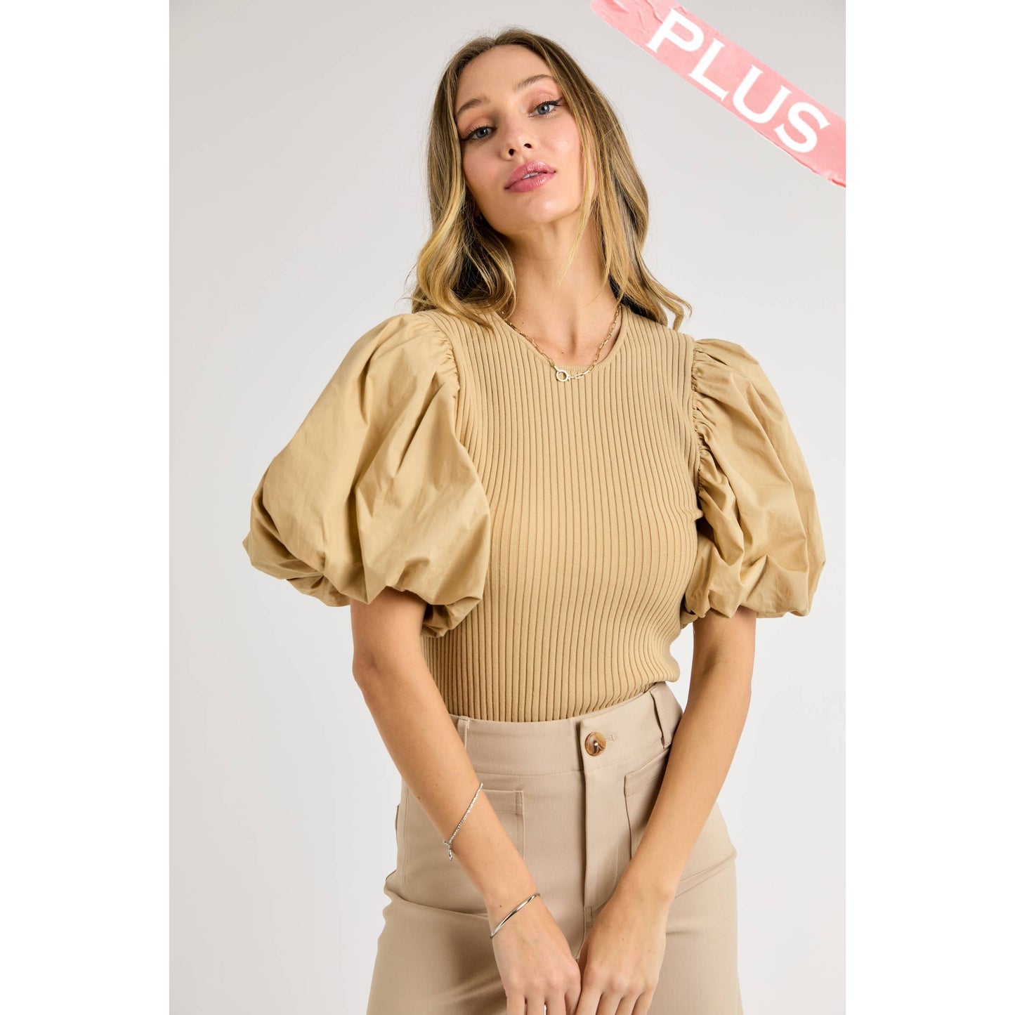 Poplin Bubble Sleeve Top