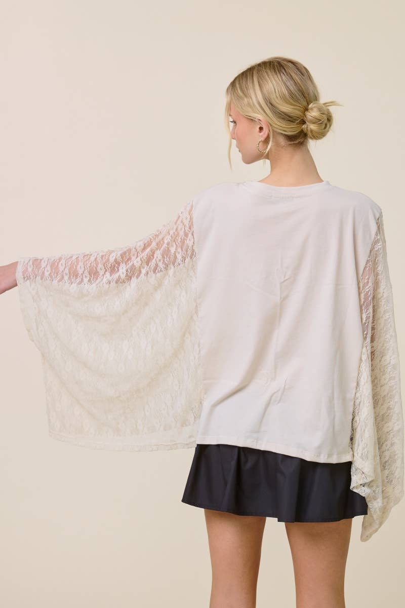 LACE SLEEVE TOP