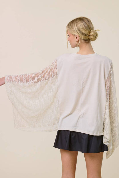 LACE SLEEVE TOP
