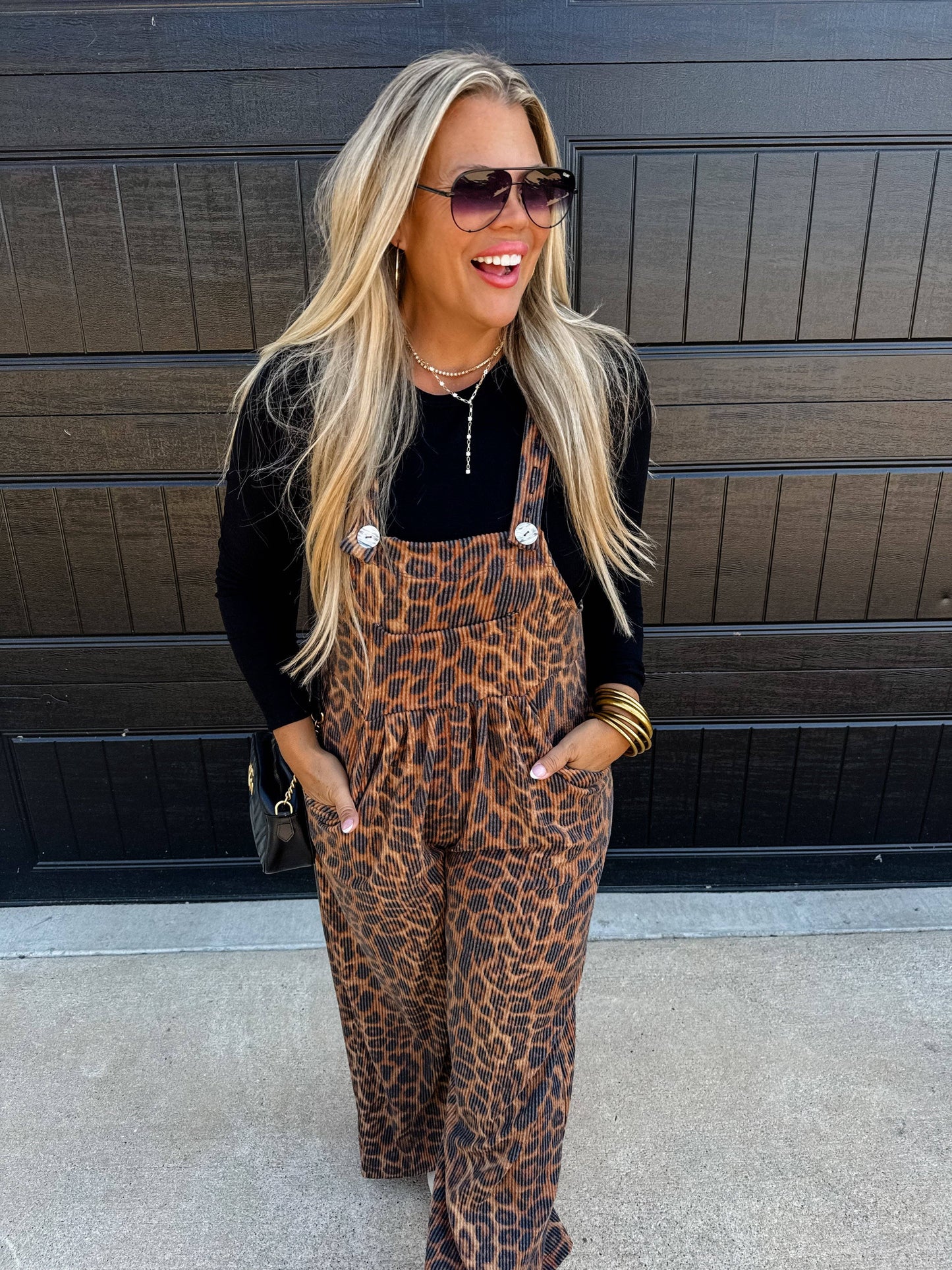 CHEETAH KARLI BOHO OVERALLS