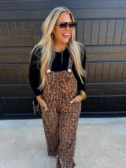 CHEETAH KARLI BOHO OVERALLS