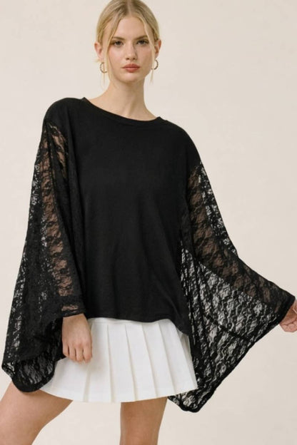 LACE SLEEVE TOP