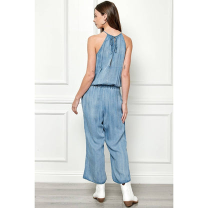 Sleeveless Cropped Tencel Jumpsuit