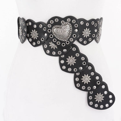 Faux Leather Heart Shape Vintage Belt