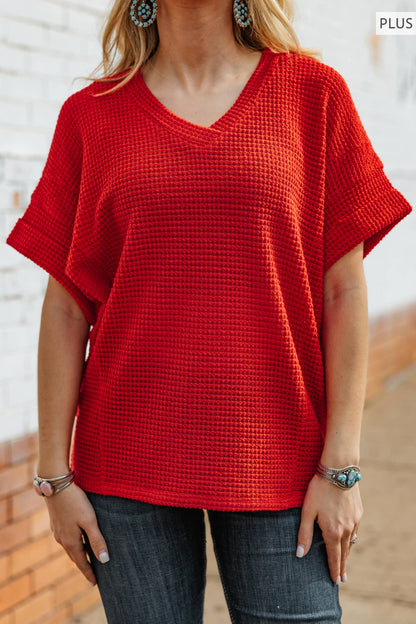 Curvy V Neckline Relaxed Top