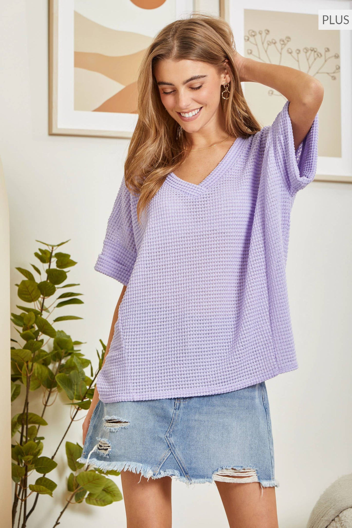 Curvy Sweater Knit Tunic Top