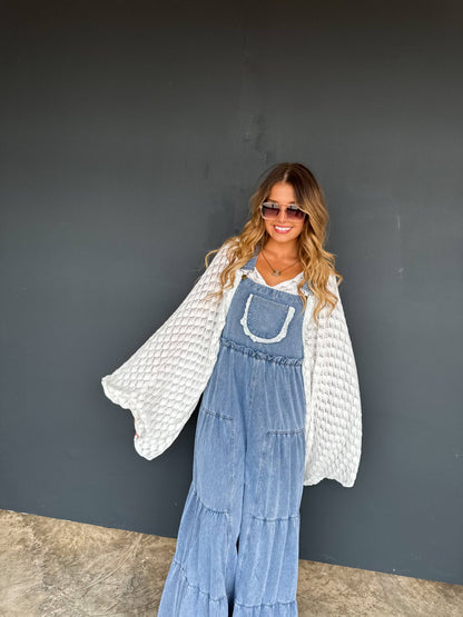 BOHO & LACE DENIM OVERALLS