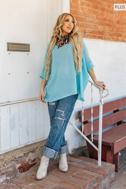 PLUS SIZE Crochet Oversized Relaxed Fit Poncho Top