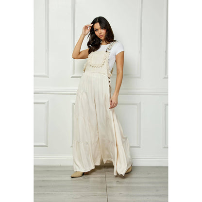 Embroidered Strap Flowy Jumpsuit