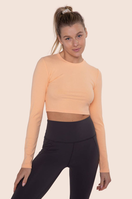 Ribbed Long-Sleeved Crop