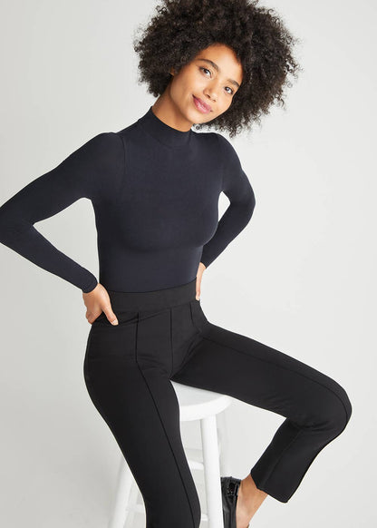 Madelyn Mock Neck Shaping Full Back Bodysuit: Salsa / L/XL