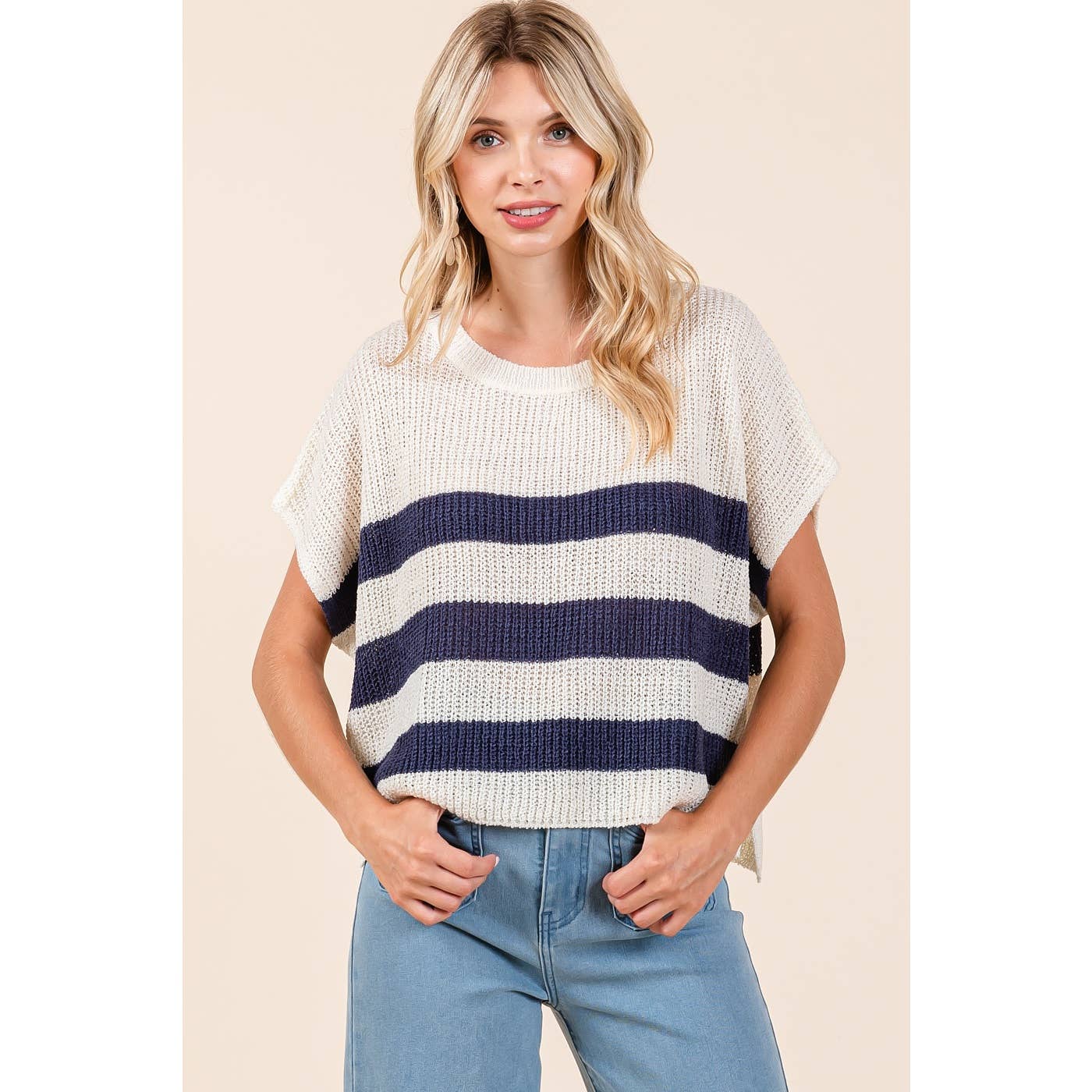 Dolce Drop Shoulder Striped Top