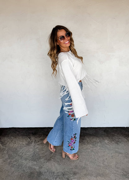 EVIE FLORAL EMBROIDERED JEANS