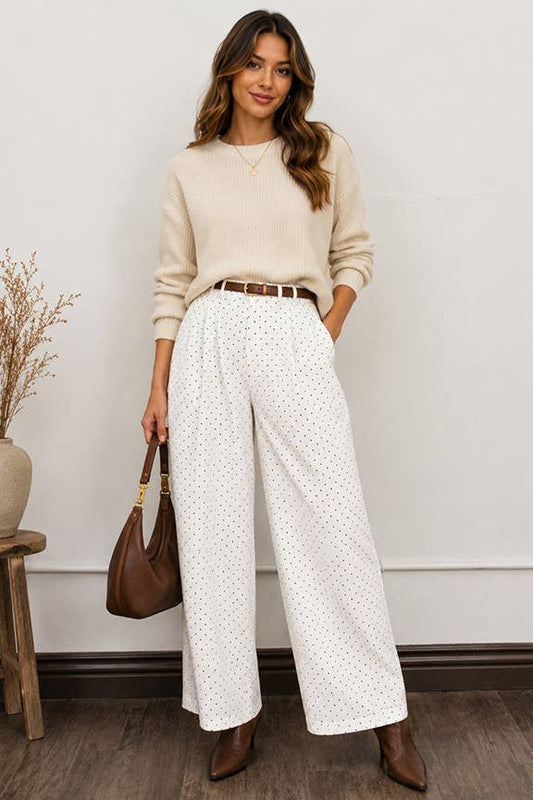 Polka Dot Wide Leg Pants