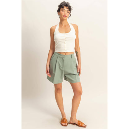 High Waist Pleated Chic Shorts