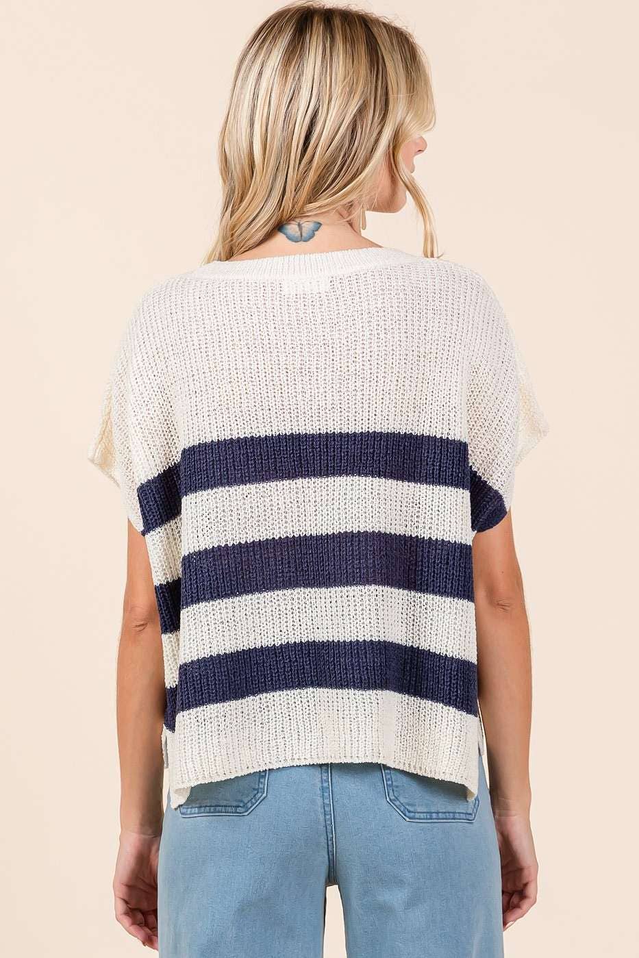 Dolce Drop Shoulder Striped Top