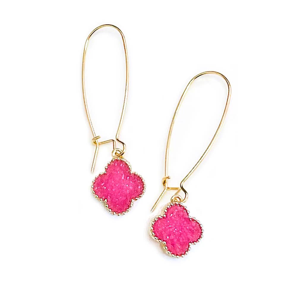 Druzy Clover Earrings