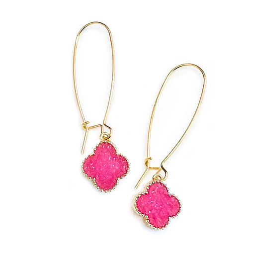 Druzy Clover Earrings