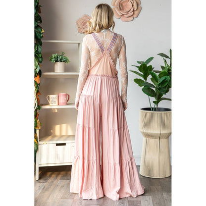 Embroidered Strap Flowy Jumpsuit