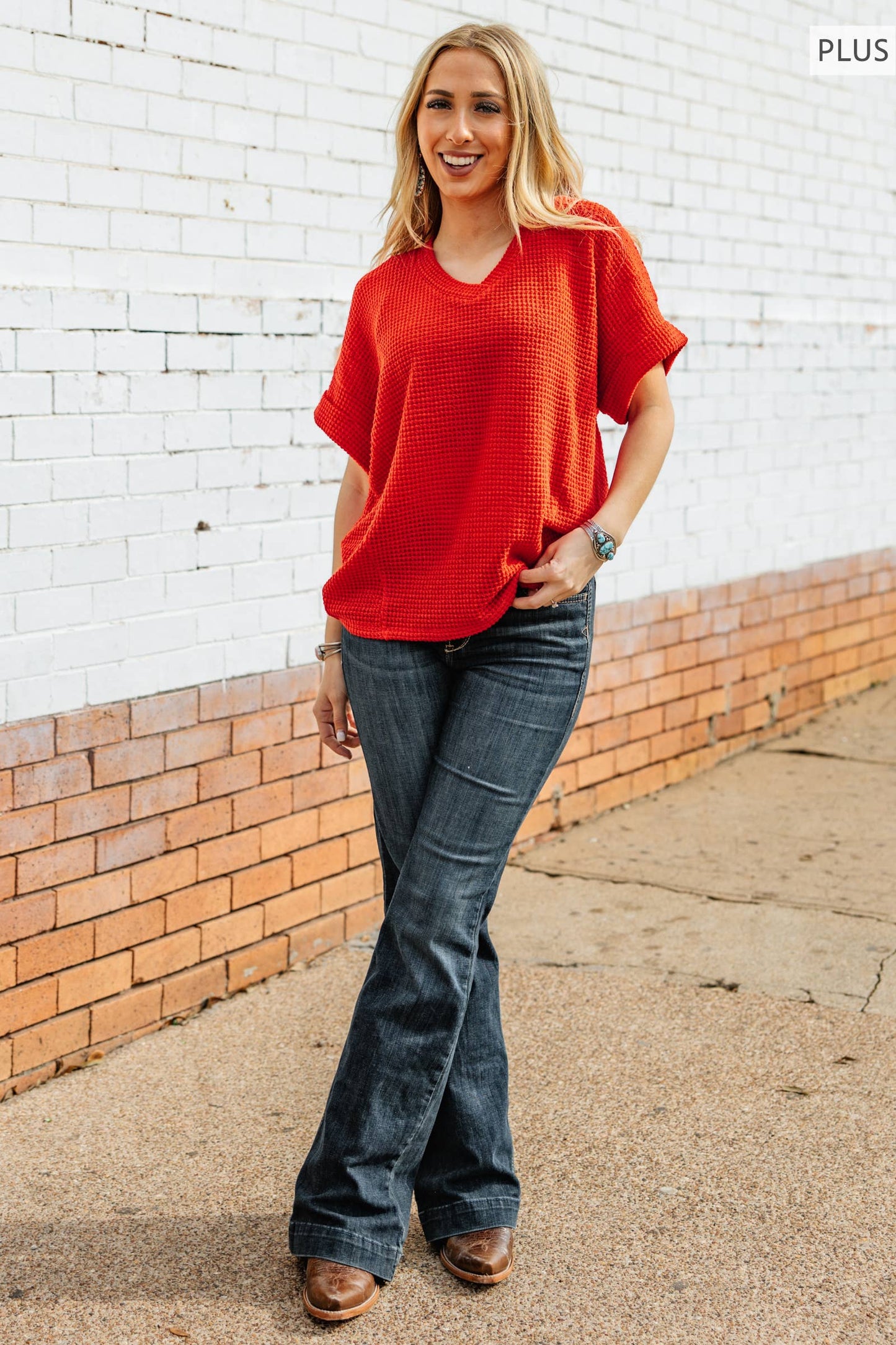 Curvy V Neckline Relaxed Top