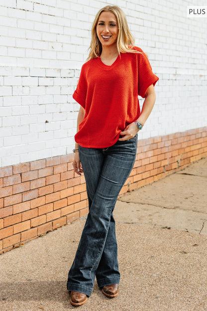 Curvy V Neckline Relaxed Top