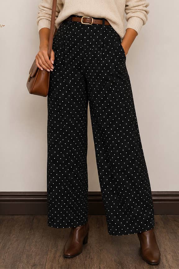 Polka Dot Wide Leg Pants